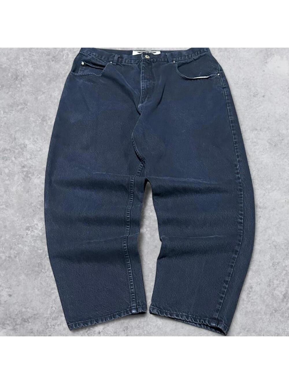 Y2K Skater Anchor Blue Loose Jeans - 40x30